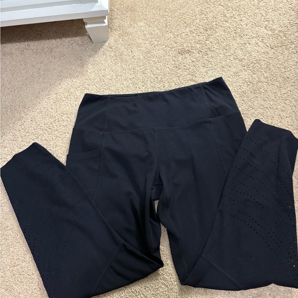 Black Leggings With Styled Holes